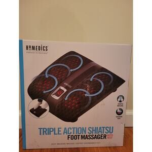 NIB Homedics Triple Action Shiatsu Foot Massager With Heat